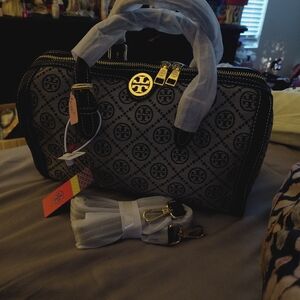 Elegant Navy, Grey Satchel